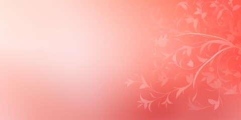 Fototapeta na wymiar coral soft pastel gradient modern background with a thin barely noticeable floral ornament background