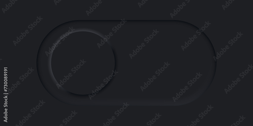 Poster Active button in neomorphism style. Turn off. Slider for your application. Vector EPS 10