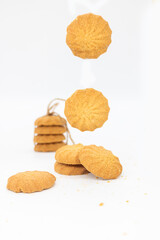 Cookies or Biscuits, traditional dessert, nutrition snack, dessert or breakfast food isolated on white background