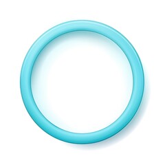 Azure round circle isolated on white background