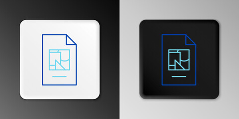 Line File document with illustration icon isolated on grey background. Checklist icon. Business concept. Colorful outline concept. Vector