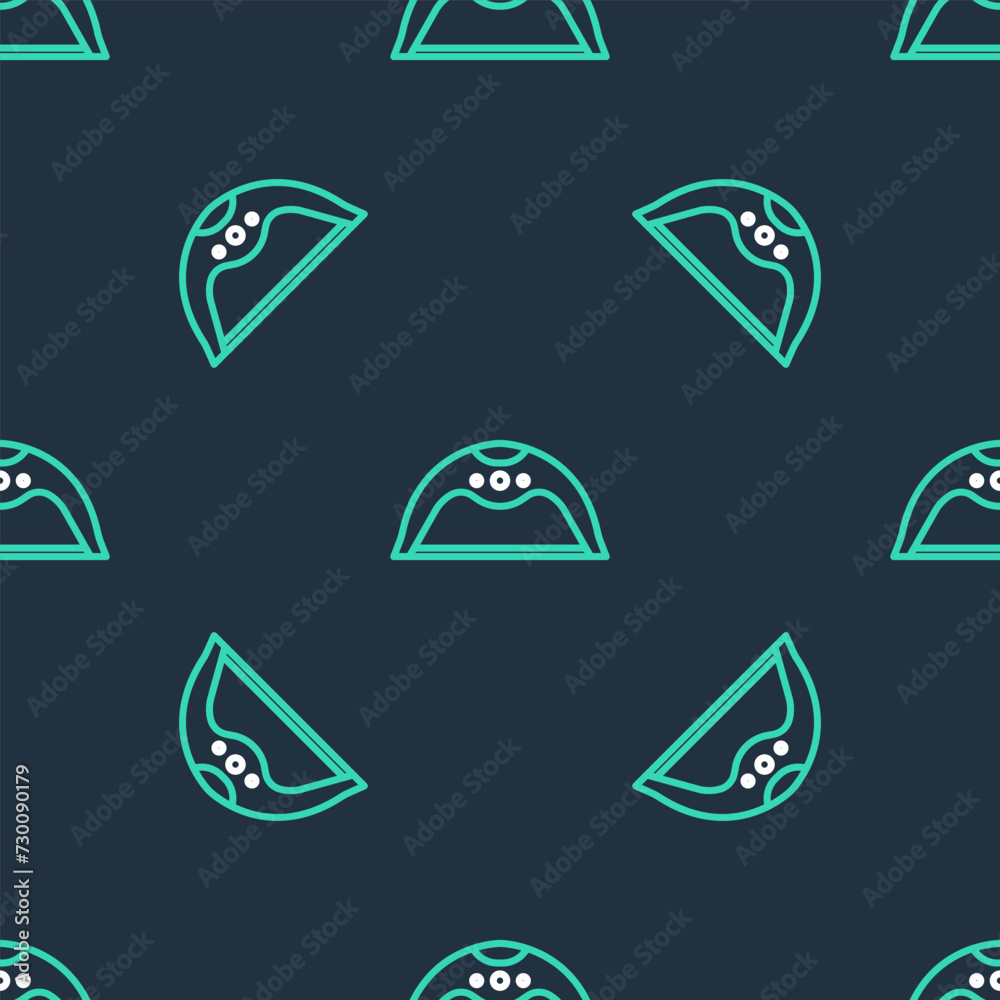 Sticker line manicure lamp icon isolated seamless pattern on black background. uv lamp for nail polish dryin