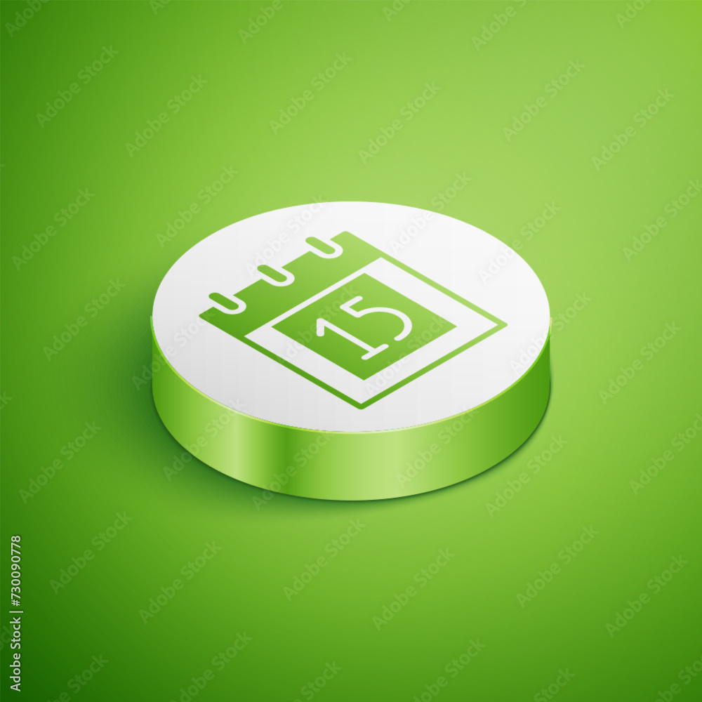 Wall mural isometric happy independence day india icon isolated on green background. flyer design for 15th augu