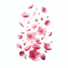 Obraz na płótnie Canvas floating pink petals isolated on white background