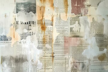 Abstract of white and grey, Old posters newspaper grunge textures and backgrounds - perfect background with space for text or image