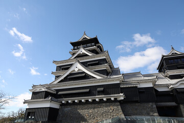 The Famous Landscape vintage building of Kumamoto Castle in Northern Kyushu, Japan.