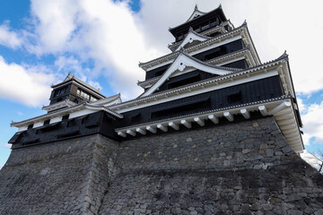 The Famous Landscape vintage building of Kumamoto Castle in Northern Kyushu, Japan.