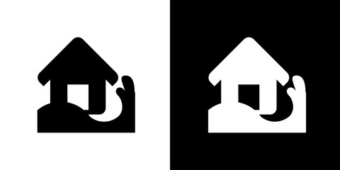 Home icon. Geographical circumstances. Location of the house. Draw lines. Home image.