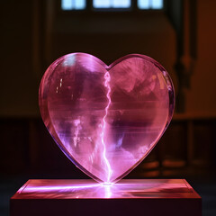 A pink heart shape is displayed against