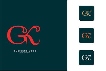 GK, KG, G, K, Abstract Letters Logo Monogram