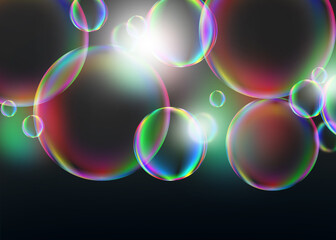 Beautiful abstract bokeh soft lights effect blurred background with geometric circle on black background for Graphic Business background digital design illustration template backdrop desktop wallpaper