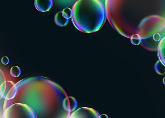 Beautiful abstract bokeh soft lights effect blurred background with geometric circle on black background for Graphic Business background digital design illustration template backdrop desktop wallpaper