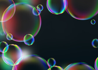 Beautiful abstract bokeh soft lights effect blurred background with geometric circle on black background for Graphic Business background digital design illustration template backdrop desktop wallpaper