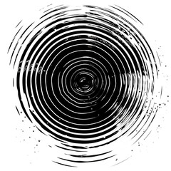 Circles sound black, transparent background , isolated