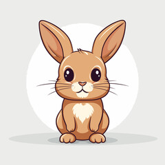 Fototapeta premium Flat vector illustration of a cute bunny logo style