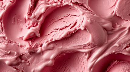 close up of creamy red cherry ice cream