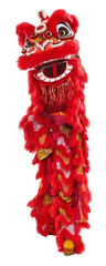 Lion dance isolated on white background