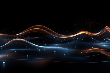 Black Futuristic Data Stream Abstract Background