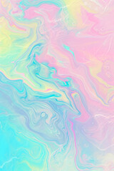 An image of a rainbow colored abstract background. Light pink and light cyancolors. Marblelike...