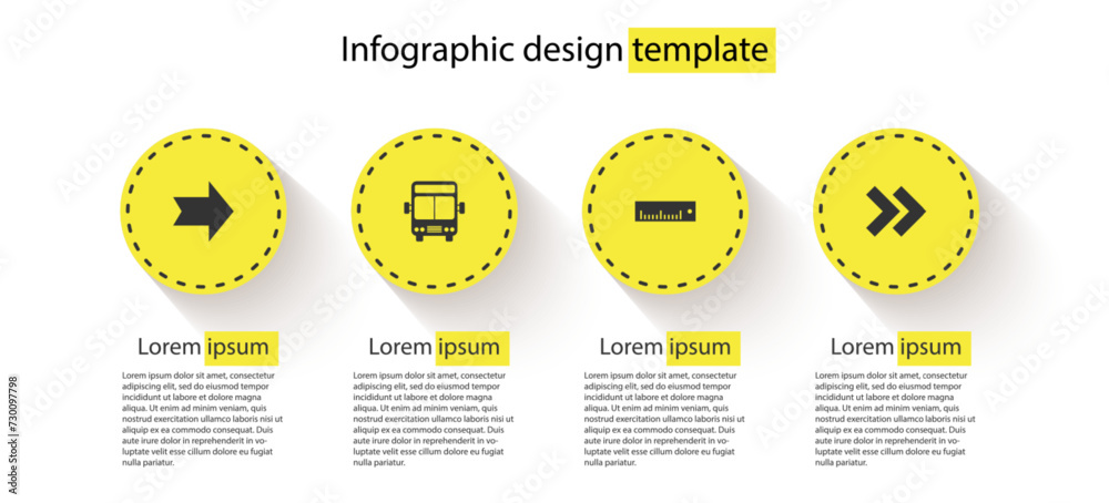 Canvas Prints Set Arrow, Bus, Ruler and . Business infographic template. Vector