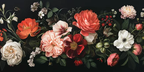 Gardinen Classic botanical illustration of flowers.Vintage Florals. the arrival of spring. © Oleksandr