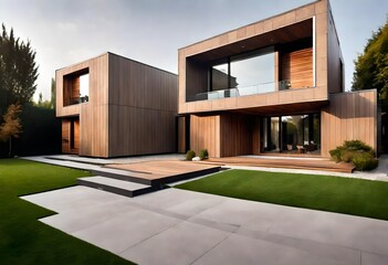 modern house with garden