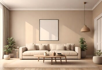 living room interior background is beige.
