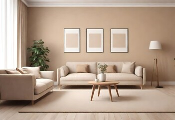 living room interior background is beige.