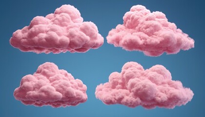 pink rose 3d rendered clouds