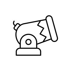 Cannon outline icons, minimalist vector illustration ,simple transparent graphic element .Isolated on white background