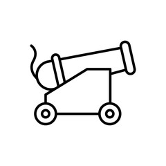 Cannon outline icons, minimalist vector illustration ,simple transparent graphic element .Isolated on white background