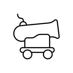 Cannon outline icons, minimalist vector illustration ,simple transparent graphic element .Isolated on white background