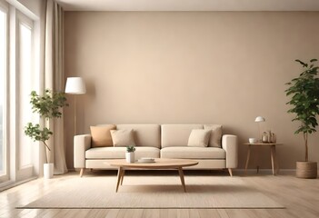 living room interior background is beige.