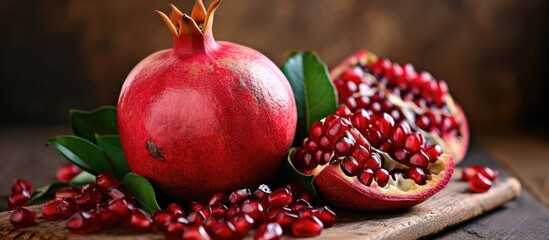 Pomegranate is beneficial for female health. - obrazy, fototapety, plakaty