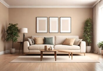 living room interior background is beige.