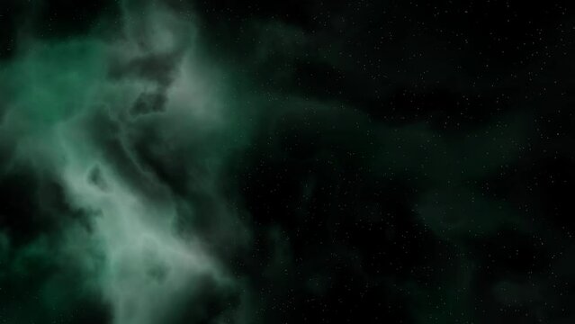 mystische gr&uuml;ne intergalaktische Nebelschwaden im Universum, Rauch, Wolken, Weltall