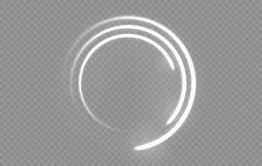 White circle glowing light explodes on a transparent background. Sparkling magical dust particles. Bright Star. Transparent shining sun, bright flash. Vector sparkles. To center a bright flash.