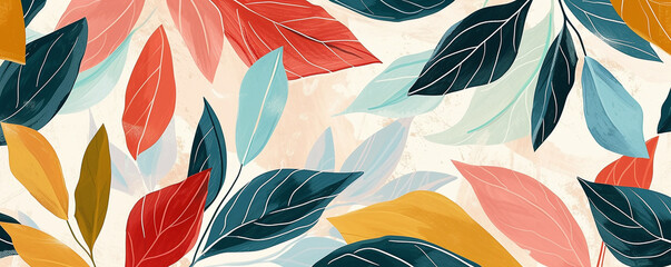 tropical watercolor background with leaves and flowers. floral prints.flora and botany