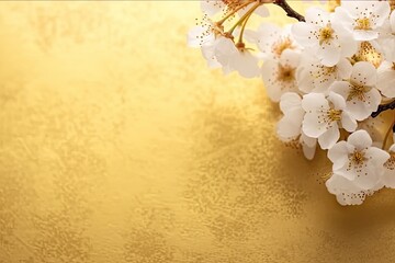 cherry tree on golden background
