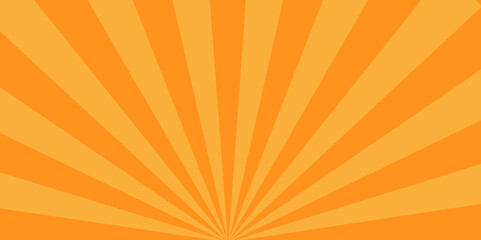 Abstract orange sun rays and sunburst backdrop background. seamless retro vintage burst sunrise vector wallpaper design.
