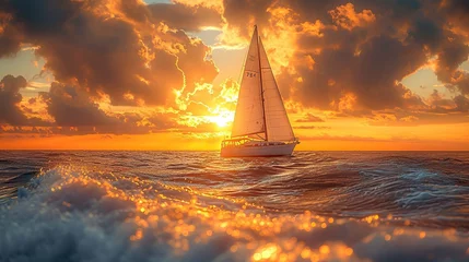 Foto op Aluminium a sailboat on the sea --ar 16:9 --stylize 750 --v 6 Job ID: 6f9b58a2-db5a-4730-b189-033b3b3dc6d2 © Tirtonirmolo