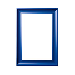 Blue photo frame isolated on transparent.