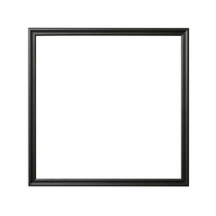 Black photo frame isolated on transparent.