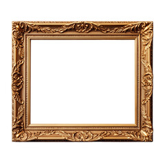 Old vintage photo frame isolated on transparent.