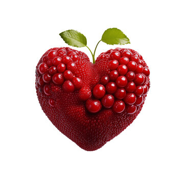 A red berry in the shape of a heart.