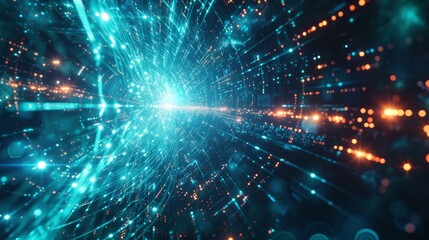Obraz premium Digital Cosmos: Navigating Global Cyberspace