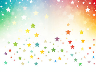 Obraz na płótnie Canvas Bright abstract rainbow background with stars. Backdrop, poster, advertising banner, design