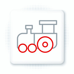 Line Toy train icon isolated on white background. Colorful outline concept. Vector