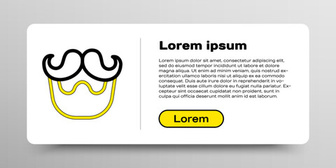 Line Mustache and beard icon isolated on white background. Barbershop symbol. Facial hair style. Colorful outline concept. Vector