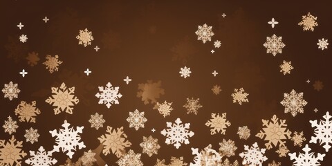 Brown christmas card with white snowflakes